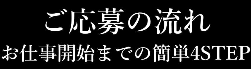 ご応募の流れ お仕事開始までの簡単4STEP
